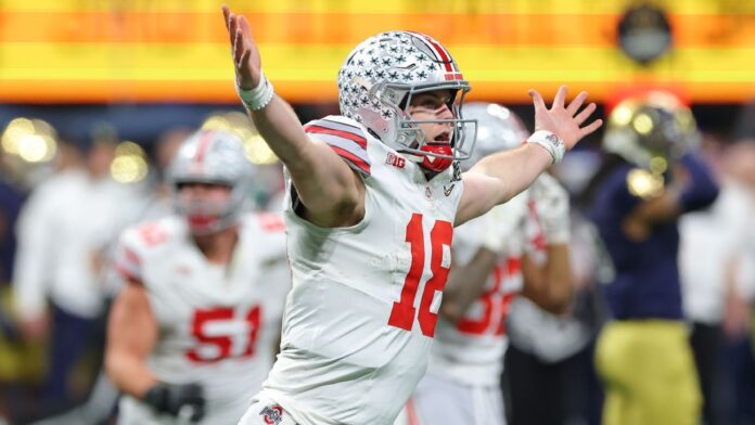 Ohio State supera Notre Dame e é campeão nacional pela Ohio State supera Notre Dame e é campeão nacional pela sétima vez no futebol americano universitário