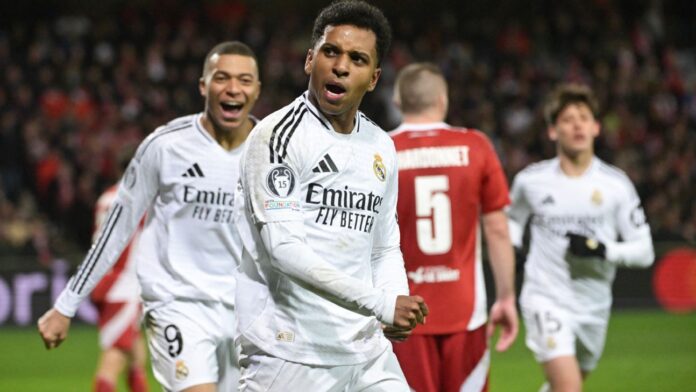Real Madrid vence Brest com 2 golaços de Rodrygo na Champions