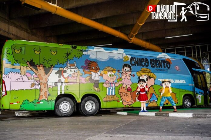 Viação Águia Branca lança ônibus customizado para estreia do filme ‘Chico Bento e a Goiabeira Maraviosa’