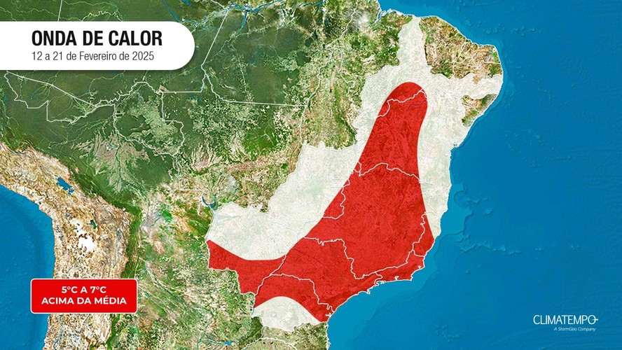 Regiões do Brasil que enfrentam onda de calor entre 12 e 21 de fevereiro