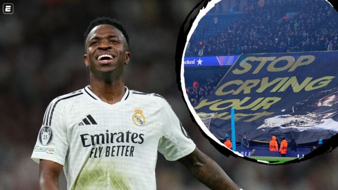 Vinicius Jr. provoca após Real Madrid eliminar o City na Champions: 'Ok, ok, ok...'