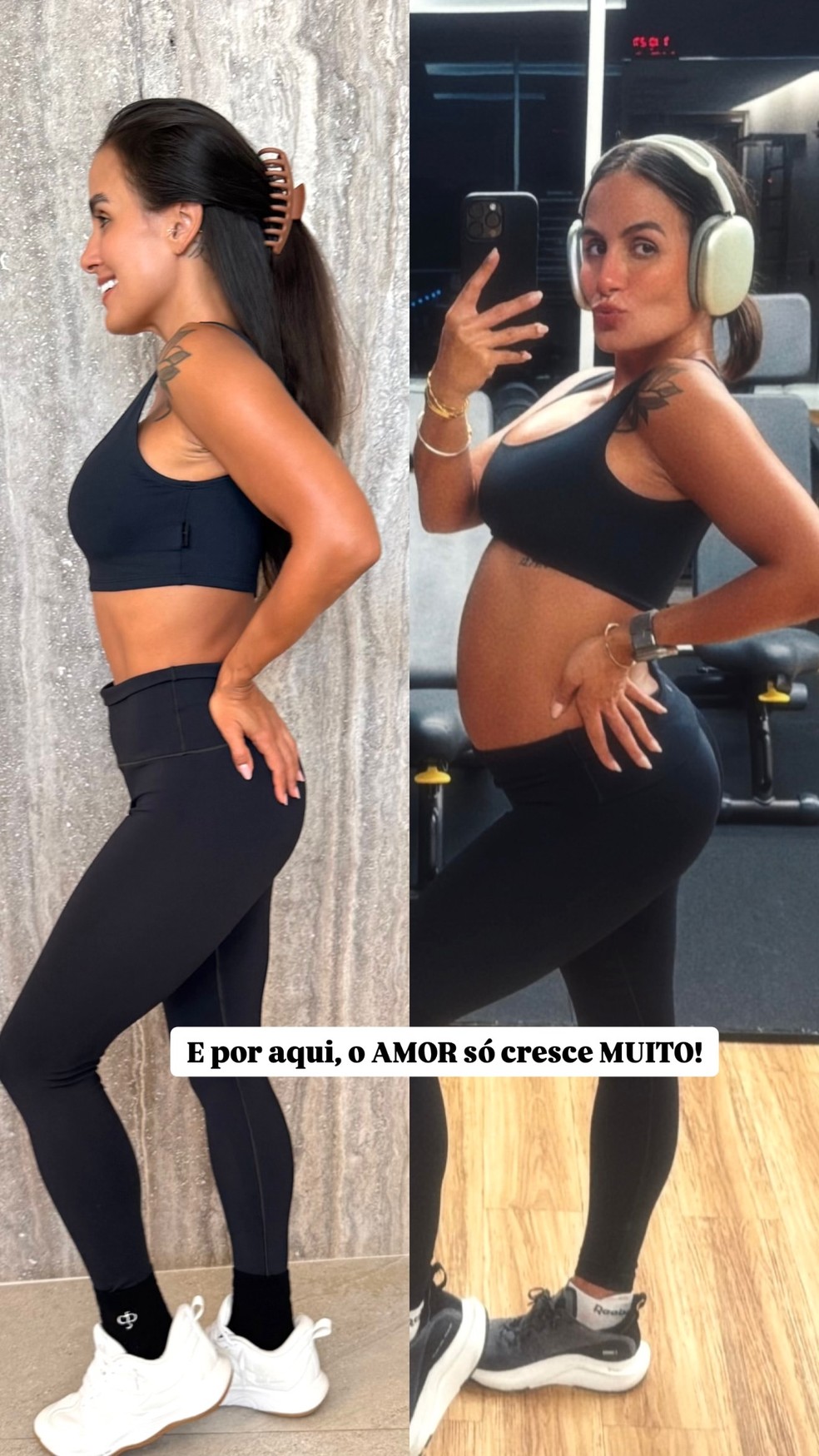 O antes e depois de Carol Peixinho — Foto: Reprodução Instagram