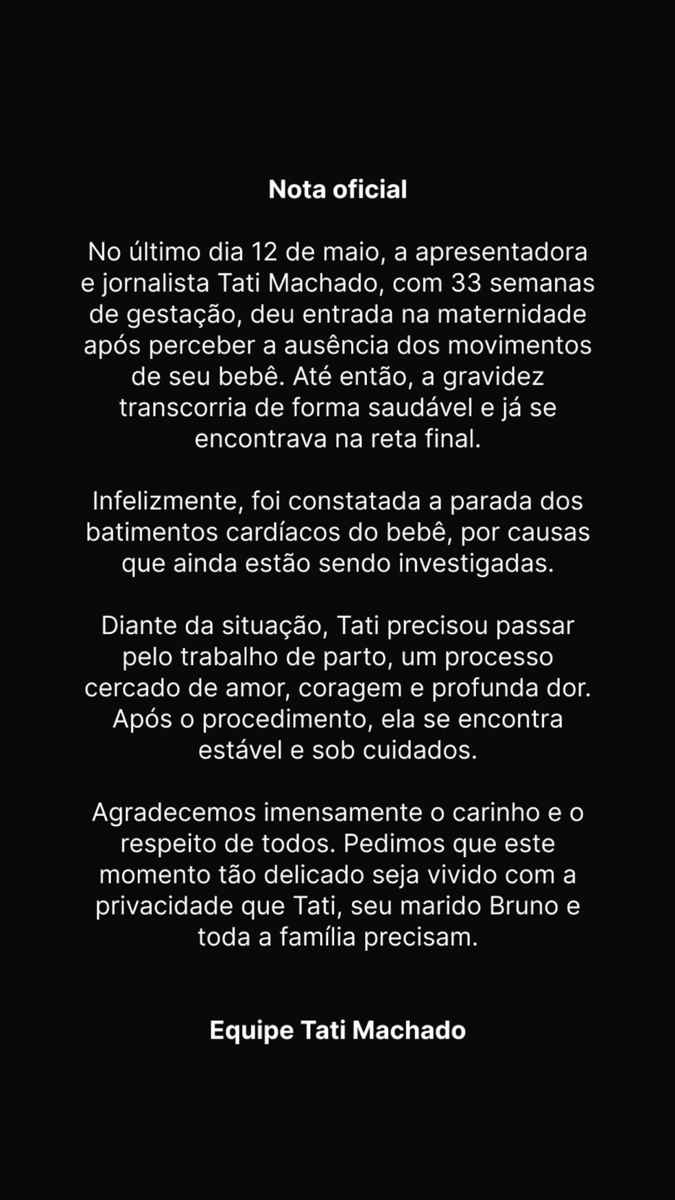 Story de Tati Machado — Foto: Reprodução/Instagram