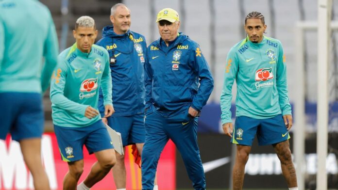 Ancelotti esboça seleção brasileira com mudanças contra o Paraguai