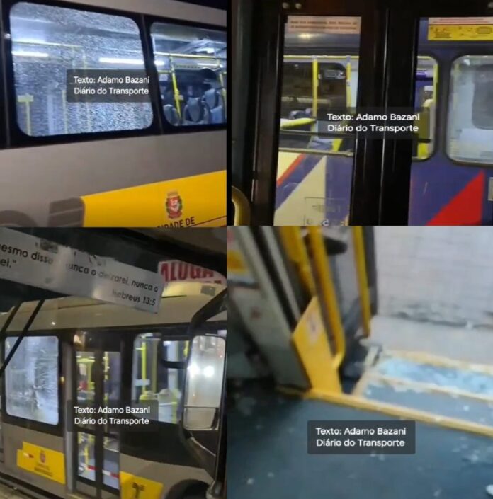 Diversos ônibus são atacados a pedradas na zona Leste de São Paulo neste sábado (14)