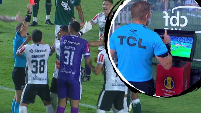 Goiás x Athletic tem polêmica de VAR, e Renata Ruel se assusta