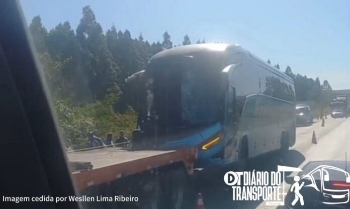 Caminhão e ônibus da Águia Branca colidem na BR-116 em Planalto (BA) nesta terça-feira (8) 