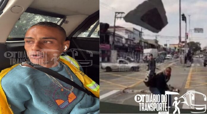 Preso homem flagrado jogando pedra em para-brisa de ônibus da Mobibrasil