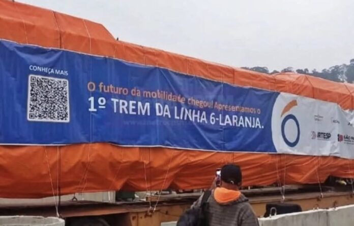 Primeiro trem da linha 6-Laranja de metrô é entregue nesta quinta-feira (10)