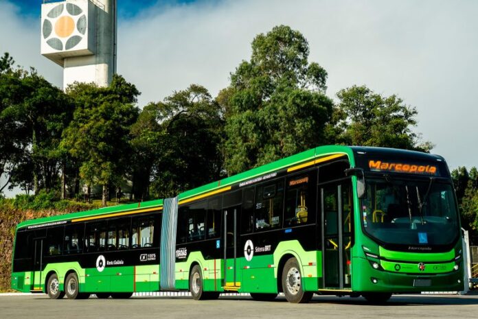 BRT de Goiânia (GO) recebe ônibus elétricos articulados Marcopolo Attivi Express com chassis BYD