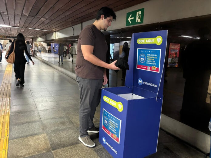 Estações do MetrôRio recebem doações para Campanha do Agasalho até 31 de agosto