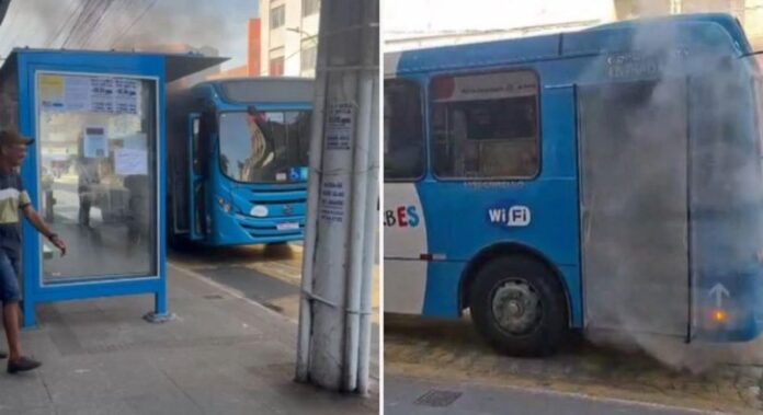 Homem tenta incendiar ônibus do Transcol em Cariacica (ES) após se recusar a pagar passagem nesta quinta-feira (14)