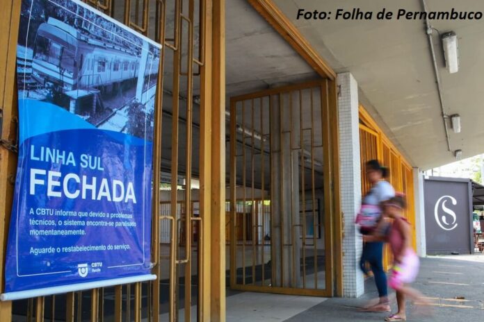 Pelo terceiro dia consecutivo, CBTU da Grande Recife está com trecho sem funcionar nesta sexta (29)