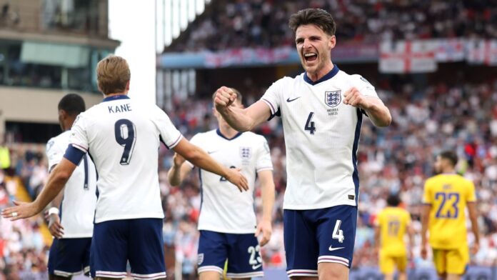 Inglaterra vence Andorra com gol de Rice e segue 100% nas eliminatórias para a Copa