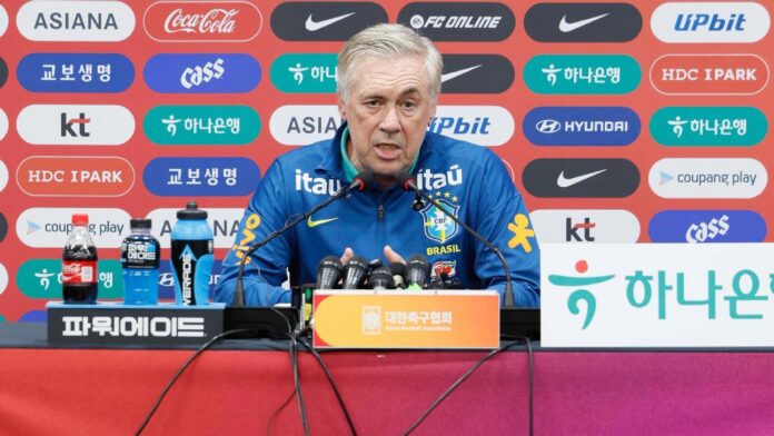 Ancelotti confirma Bento no gol contra a Coreia e é sincero sobre seleção ter Real Madrid como 'base'