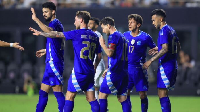 Com duas assistências de Messi e uma de Flaco López, Argentina enfia 6 a 0 em amistoso contra Porto Rico