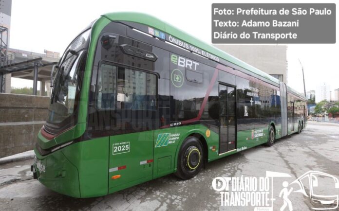 Novo e-Millennium BRT Caio/BYD é apresentado a Nunes e Tarcísio oficialmente e vai operar ainda neste ano