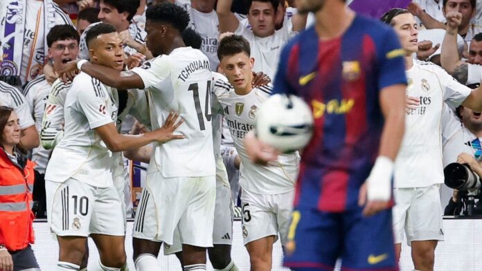 Real Madrid vence Barcelona em El Clásico de tirar o Real Madrid vence Barcelona em El Clásico de tirar o fôlego e dispara na liderança; Vinicius Jr. se revolta com substituição e sai xingando