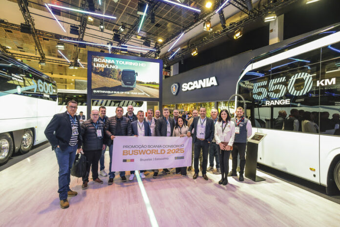 Scania Consórcio leva clientes brasileiros à Busworld 2025 e realiza sorteio de ônibus zero km