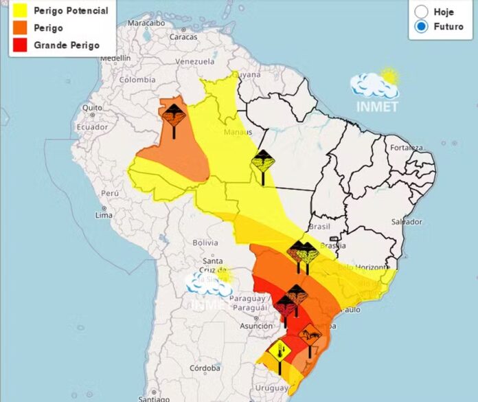 Semana começa com alerta de perigo intenso por tempestades