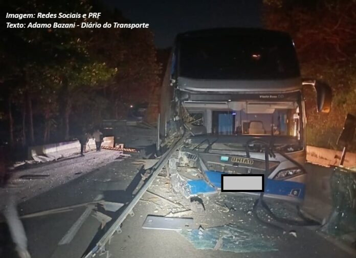 Caminhão desce na contramão na Serra das Araras e atinge ônibus da Expresso União e um carro neste domingo (07)