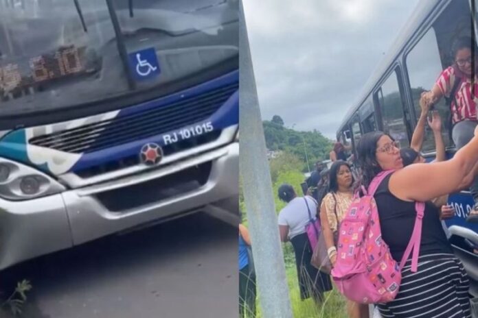 Ônibus perde freio na RJ-104 e motorista evita acidente em Niterói nesta quarta-feira (10)