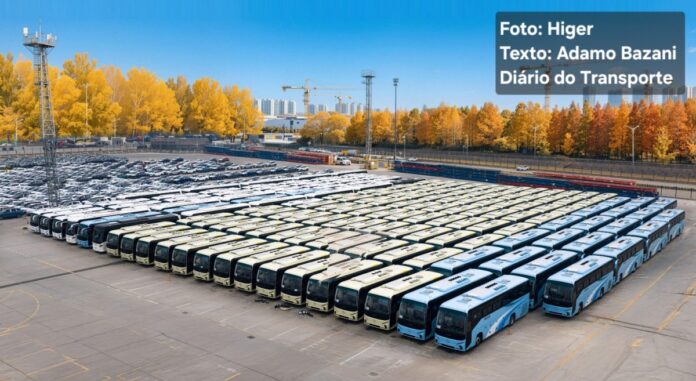 Higer exporta 3 mil ônibus para um único país e bate recorde da indústria chinesa