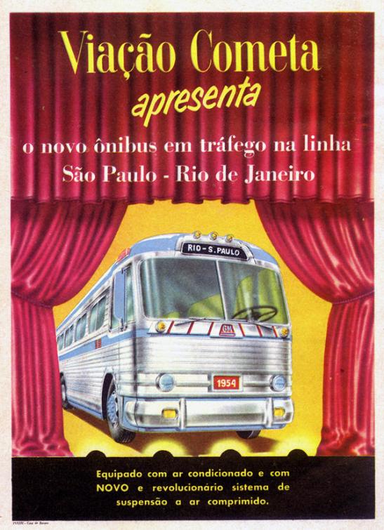 A "guerra" pela disputa por passageiros entre os anos de 1950 e 1960 entre Cometa e Expresso Brasileiro se dava no asfalto, na escolha por veículos avançados para a época e também pelas propagandas. Os ônibus eram as estrelas.
