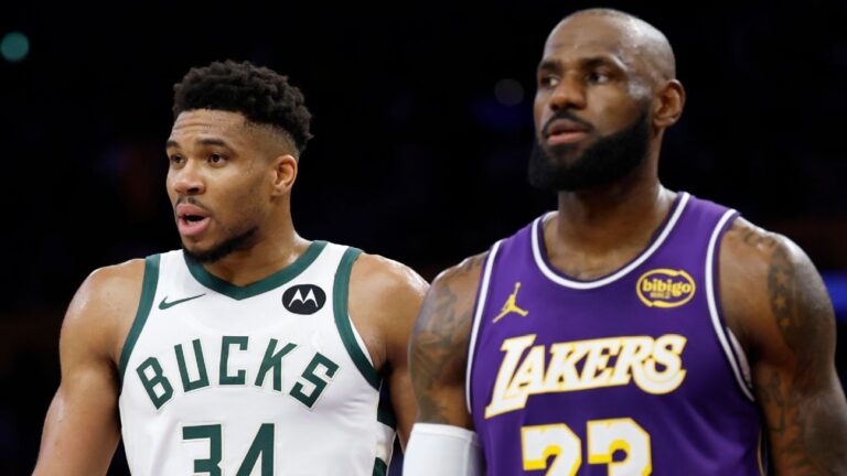 Antetokounmpo revela que pediu camisa dos Lakers a LeBron: ‘Pode ser nosso último jogo um contra o outro’