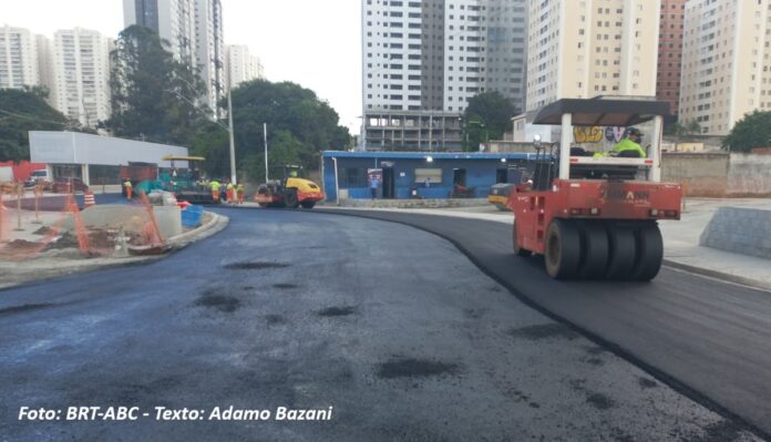 Rotatória da avenida Aldino Pinotti, em São Bernardo do Campo, é liberada com avanço das obras do BRT-ABC