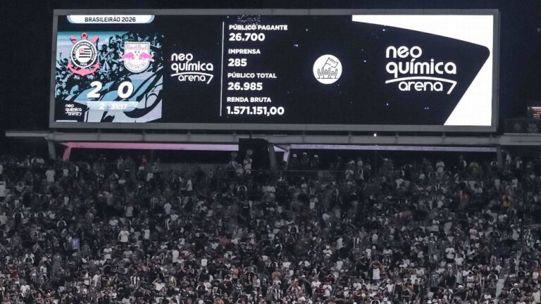 Vitória do Corinthians sobre Red Bull Bragantino tem pior público na Neo Química Arena desde 2023; veja