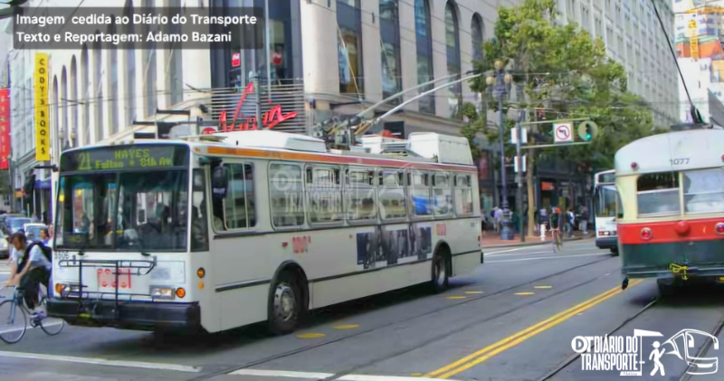 Em São Francisco, nos EUA, os tradicionais bondes e os não menos cheios de tradição trólebus andam lado a lado, junto com outros meios de transporte, inclusive, como ônibus a diesel comuns e bicicletas.