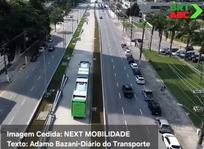 BRT-ABC atualiza vídeo de status do corredor já com ônibus e diz que 60% das obras estão concluídos