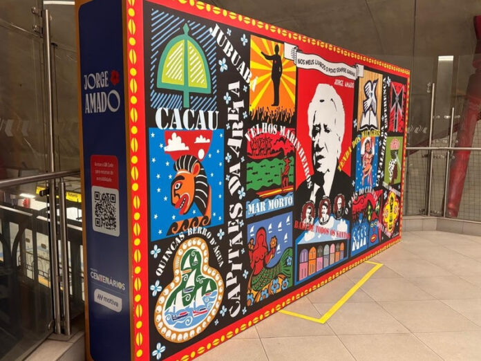 Exposição sobre Jorge Amado é instalada na Estação Butantã da Linha 4-Amarela 