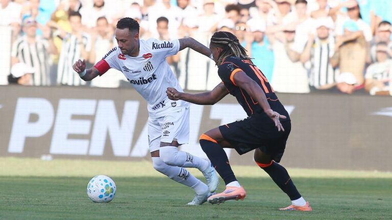 Neymar dá ‘assistência sem querer’, Gabigol marca, mas Memphis faz belo gol e deixa Santos x Corinthians empatado