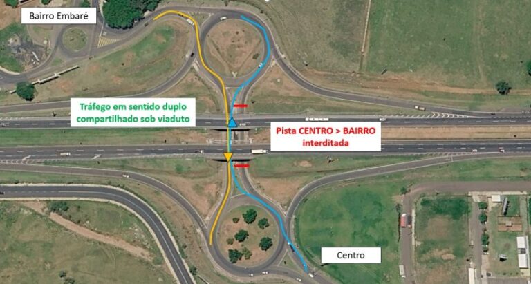 Tráfego sob viaduto em São Carlos (SP) terá mão dupla no sentido Embaré-Parque Fehr a partir desta quinta-feira (12)