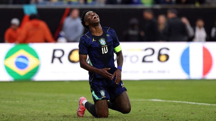 Vini Jr. falha em teste como protagonista na seleção e busca confiança após receber 10 para Copa