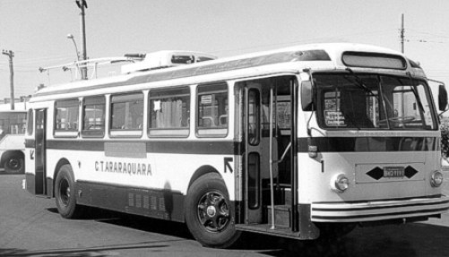 Primeiro modelo de trolebus utilizado em Araraquara, no Interior Paulista.