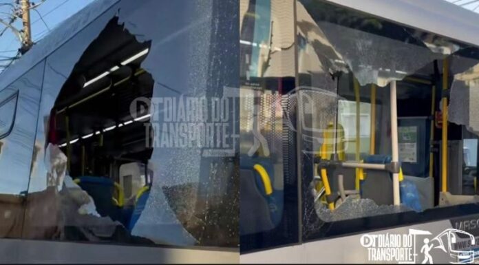 Ataque com pedra atinge ônibus e deixa passageira ferida na Zona Norte de São Paulo neste domingo (5) 