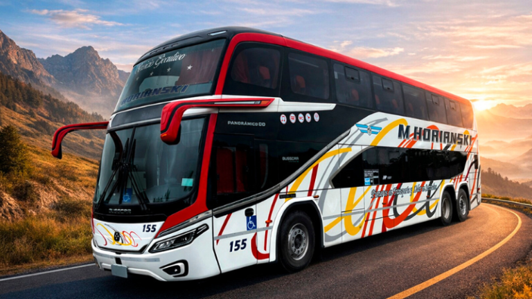 Busscar entrega Panorâmico DD NB1 à a operadora M. Horianski, da Argentina